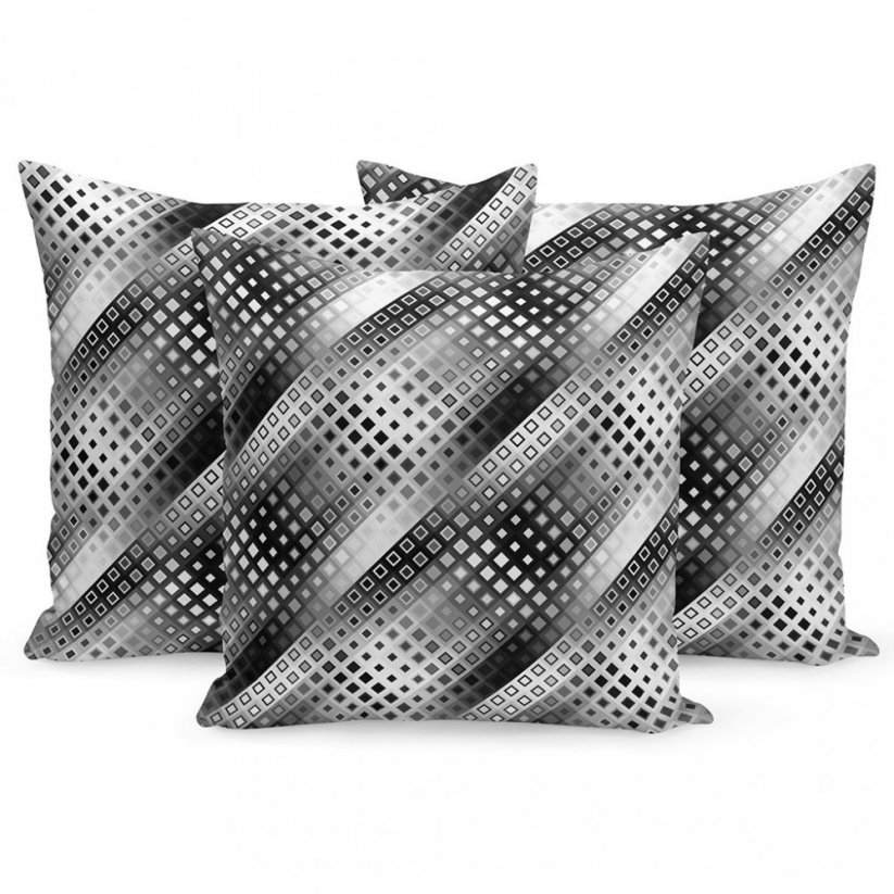 Moderní povlaky na polštáře v černobílé barvě