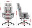 HC-1037 ergonomikus irodai fotel lábtartóval – szürke szövet