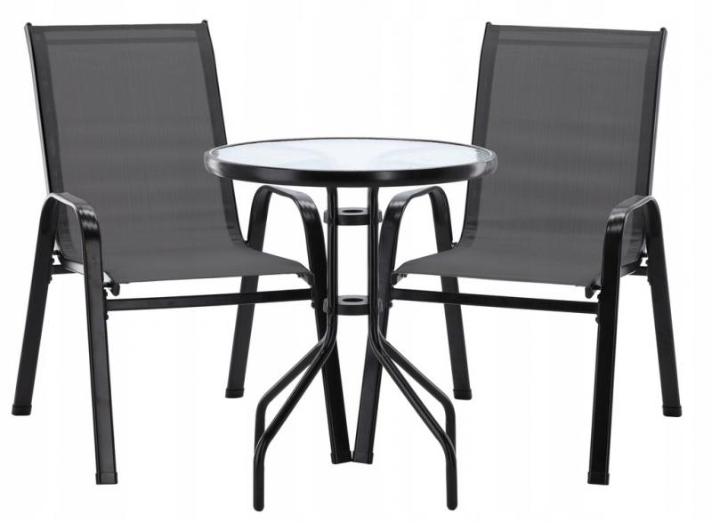 Súprava nábytku na balkón alebo terasu v sivej farbe 