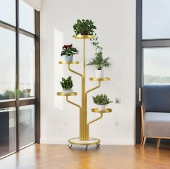 Luksuzni stalak za cvijeće u zlatnoj boji 