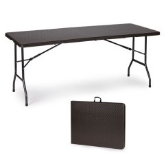 Masă pliantă de catering pentru banchet de grădină 180 cm - rattan