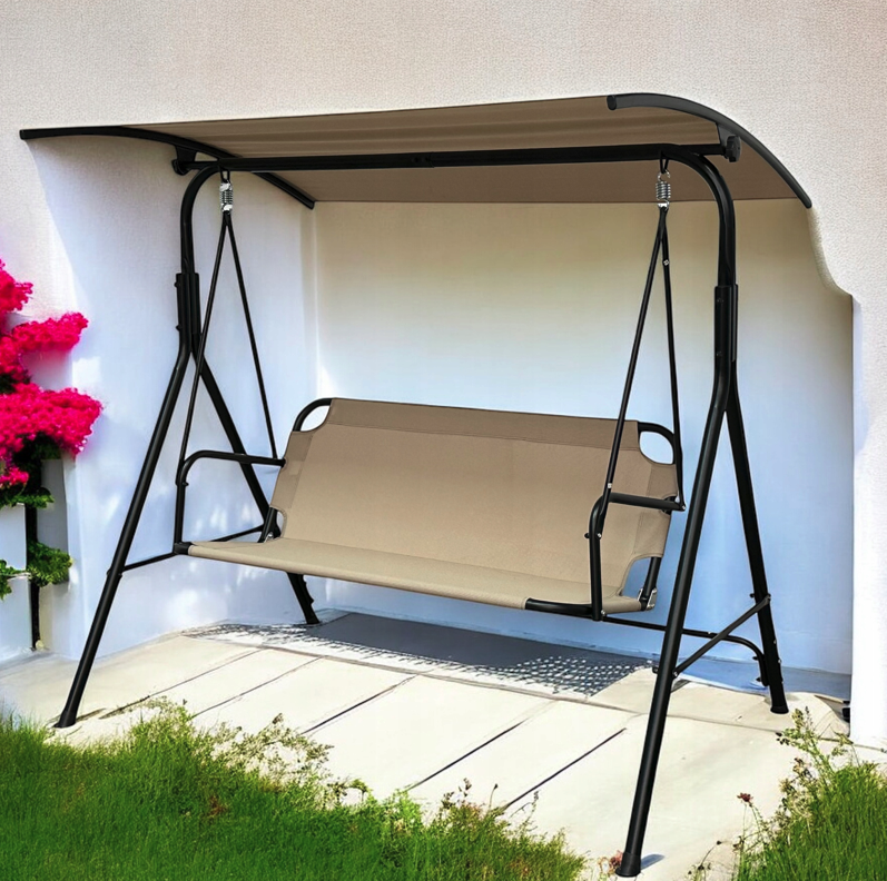 Záhradná hojdačka pre 3 osoby 4006D – béžová