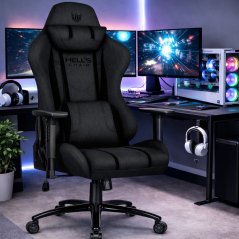 Sedia da gioco ergonomica HC-1013 - rivestimento in tessuto nero di alta qualità