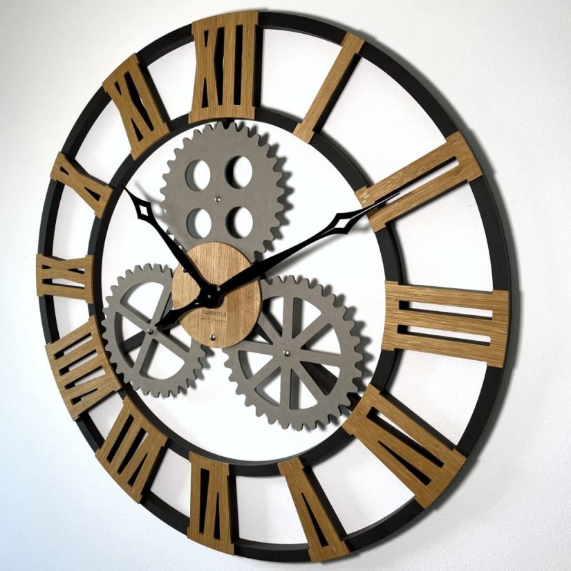 Einzigartige Wanduhr im Industriestil 80 cm