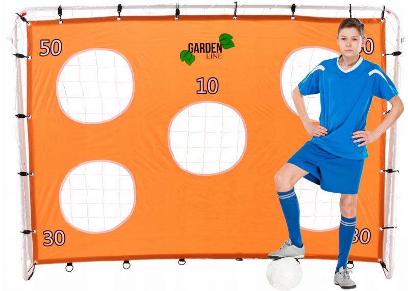 Fußballtor mit Netz und Plane mit Zielscheiben 213x152x75 cm