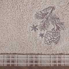 Baumwollhandtuch mit Weihnachtsmuster beige