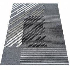 Дизайнерски килим в сиво с ивици