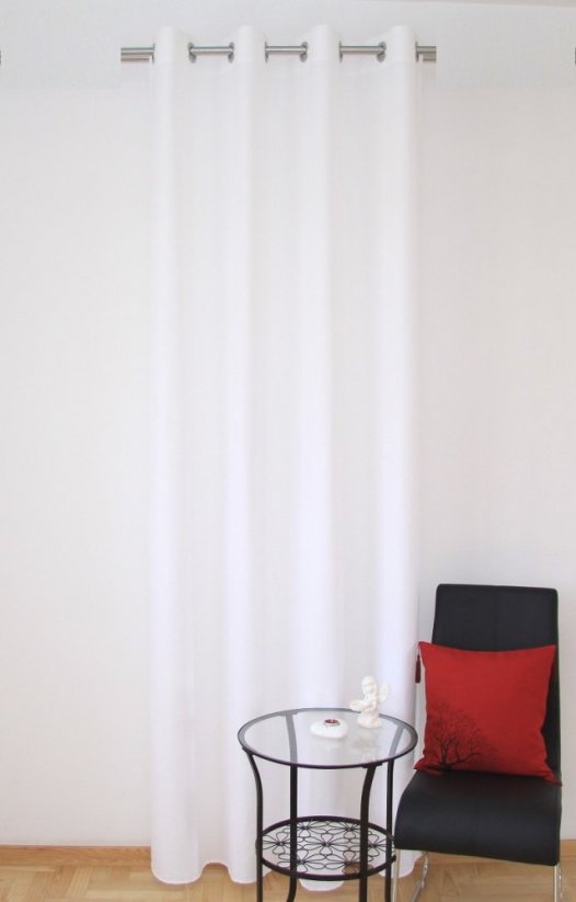 Bílý hotový závěs do obývacího pokoje - Rozměr: Délka: 270 cm