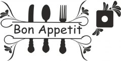 Samolepka na zeď s textem BON APPETIT
