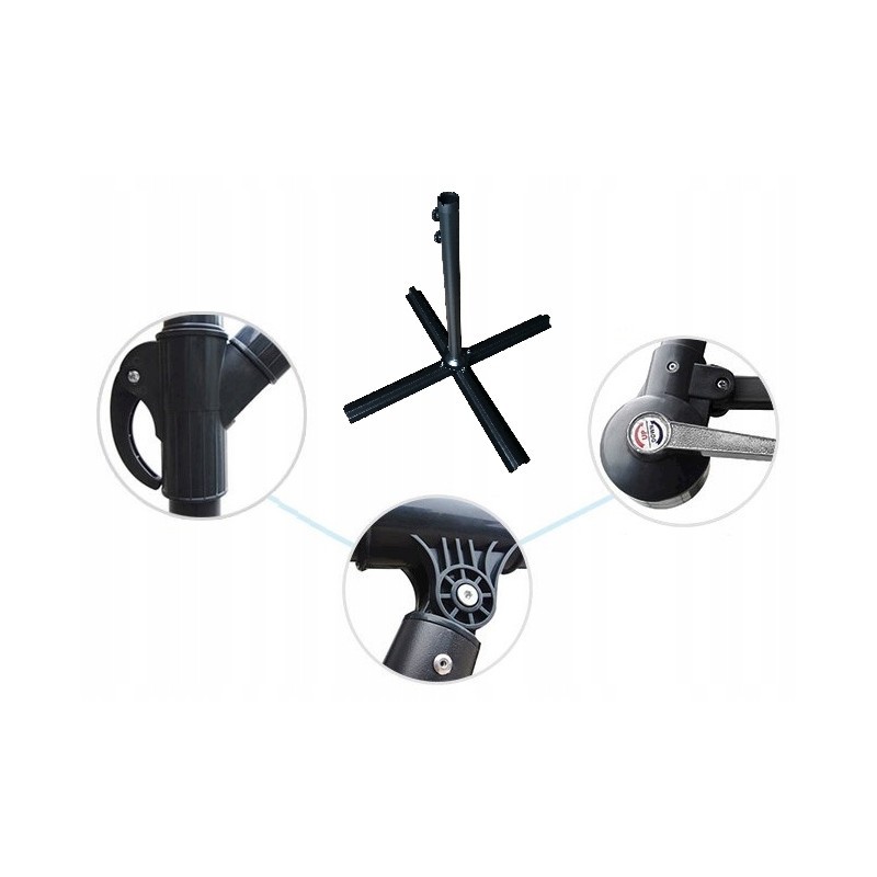 Veľký záhradný slnečník so stojanom zelenej farby