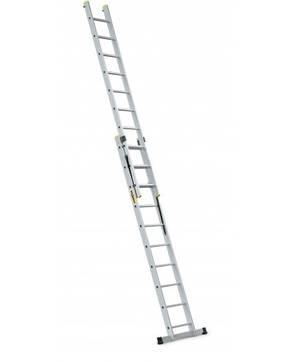 Dvodelna večnamenska aluminijasta lestev z nosilnostjo 150 kg, 2 x 10 stopnic