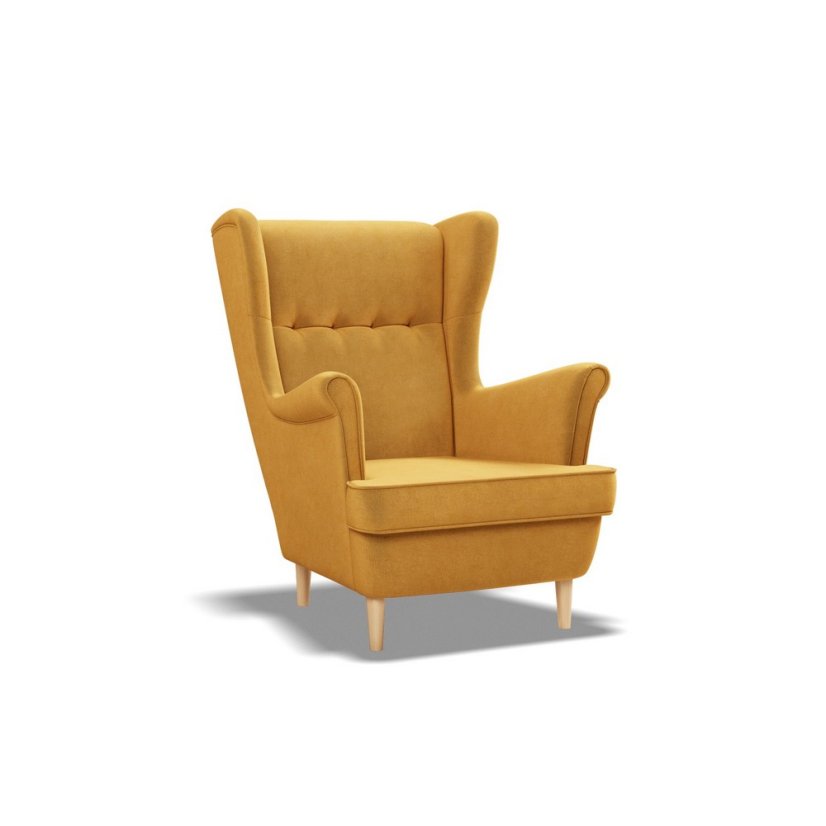 Luxusné kreslo ušiak farba medová žltá