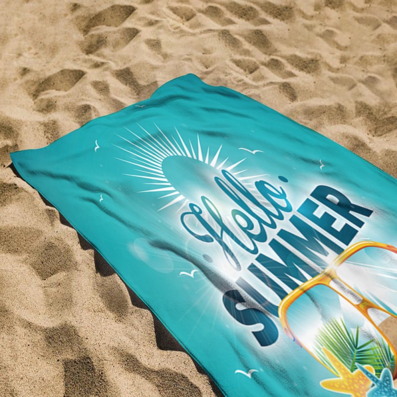 Strandtuch mit Motiv HELLO SUMMER 150 x 70 cm