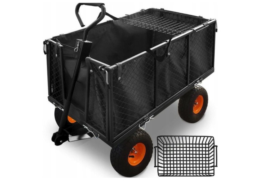 Gartenwagen auf aufblasbaren Rädern 220 l / 350 kg