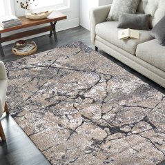 Moderný hnedý koberec s prírodným vzorom – obdĺžnikový