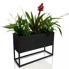 Čierny vysoký kovový kvetináč LOFT FIORINO 62X22X40 cm