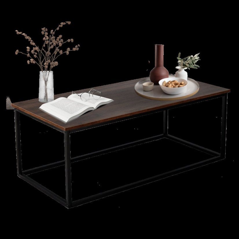 Modern dohányzóasztal MDF-ből és fémből 100 x 55 cm