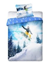 Lenjerie de pat pentru copii cu snowboard
