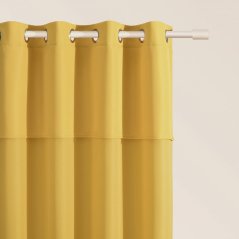 Senfgelber Vorhang MIA auf silbernen Kreisen 140 x 260 cm
