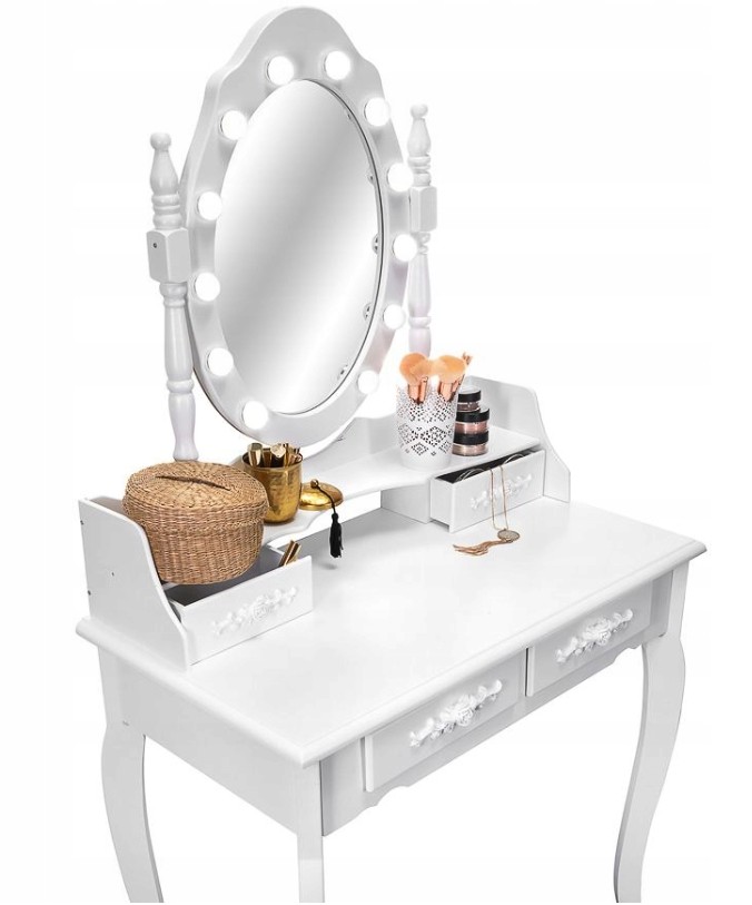 Kvalitný toaletný stolík so zkadlom a LED svetielkami