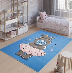 Teppich für Kinderzimmer mit einem Nilpferd