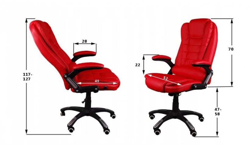 Moderné kancelárske kreslo v červenej farbe