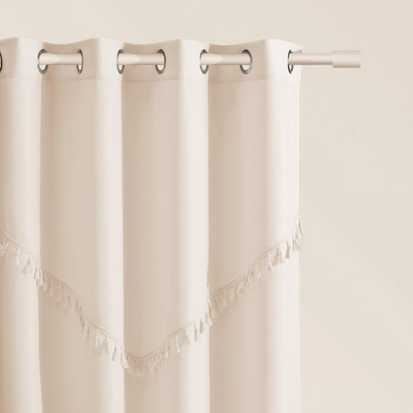 Svetlo krémový záves Chloe so zavesením na kruhy 140x280 cm