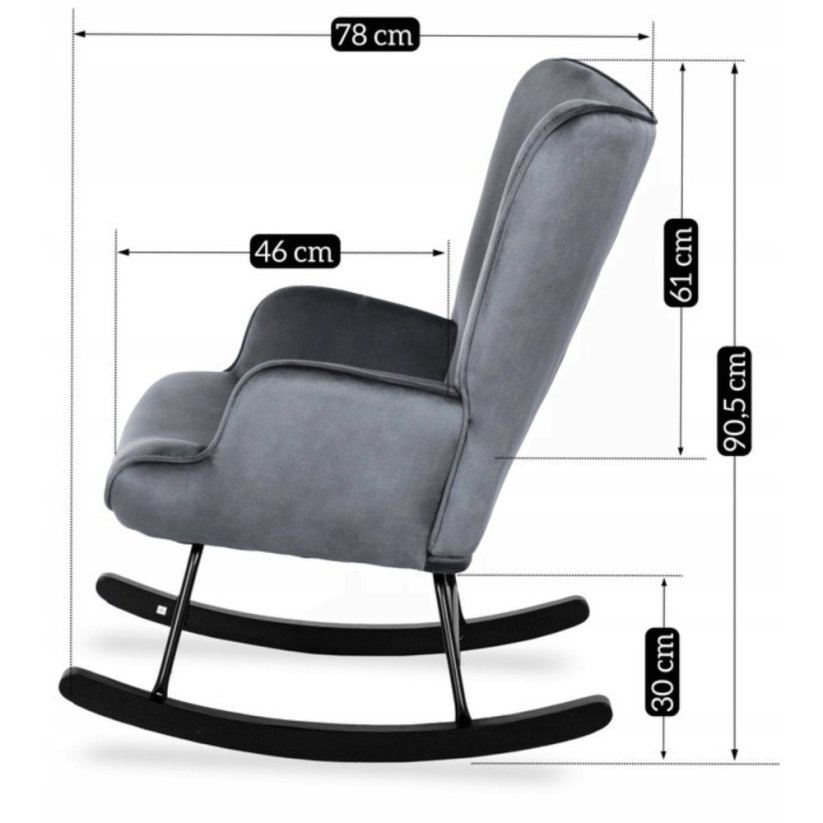 Hojdacie kreslo ELIS sivé – štýl, pohodlie a relax v jednom