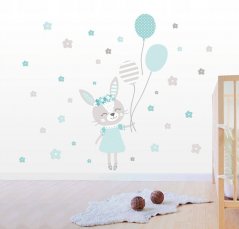 Autocolant de perete pentru bebeluși - iepuraș 92 x 55 cm
