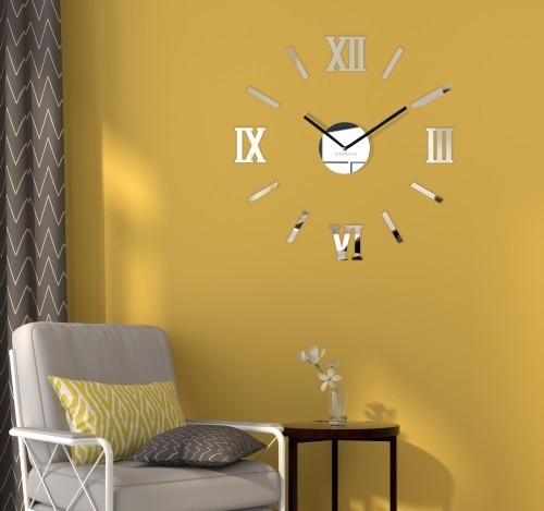 Залепващ се огледален часовник на стената