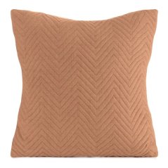 Dekoračná obliečka na vankúš  s prešívaným geometrickým vzorom - tehlovo oranžová