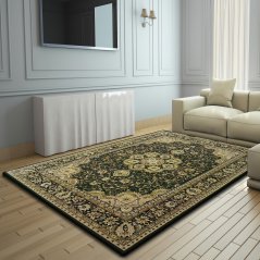 Vintage koberec do spálne v zelenej farbe