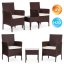 Mobili da giardino in rattan - set 2 sedie + tavolo