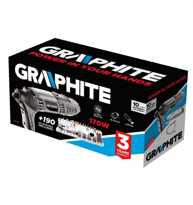 Mini smerigliatrice con potenza di 170W 59G019 GRAPHITE