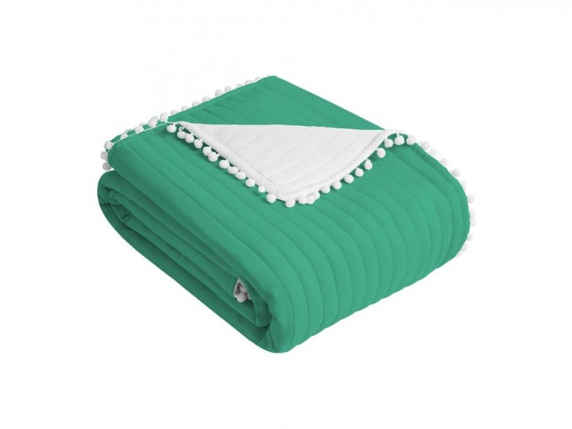 Зелено двулицево покривало за легло 220 х 240 см