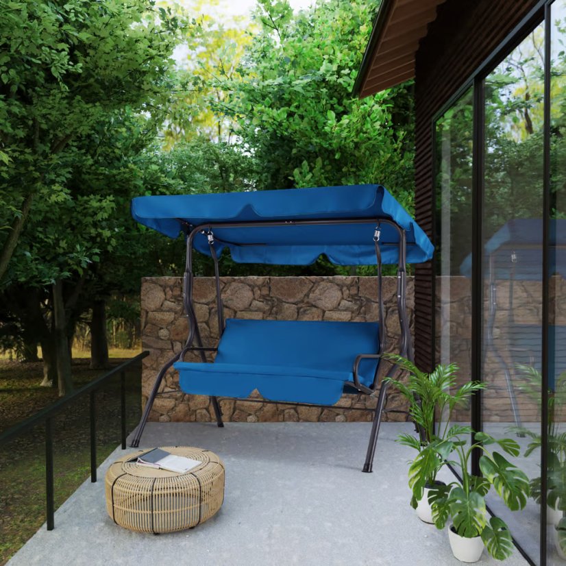 Vrtna ljuljačka CASARIA® plava, sa zaštitnom navlakom KINGSLEEVE®