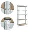 Raft de depozitare stabil din metal cu 5 rafturi 180 x 90 x 30 cm
