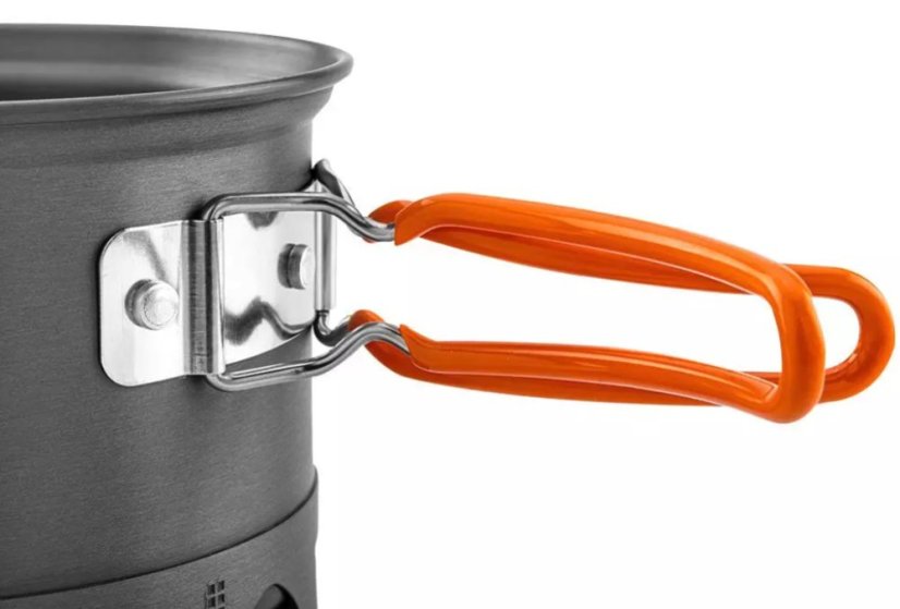 Sada kempingových hrnců a pánví 2 v 1, eloxovaný hliník, 900 + 500 ml