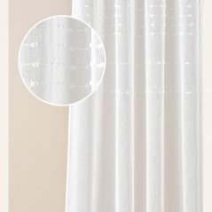 Висококачествена бяла завеса  Marisa  със сребърни втулки 140 x 280 cm