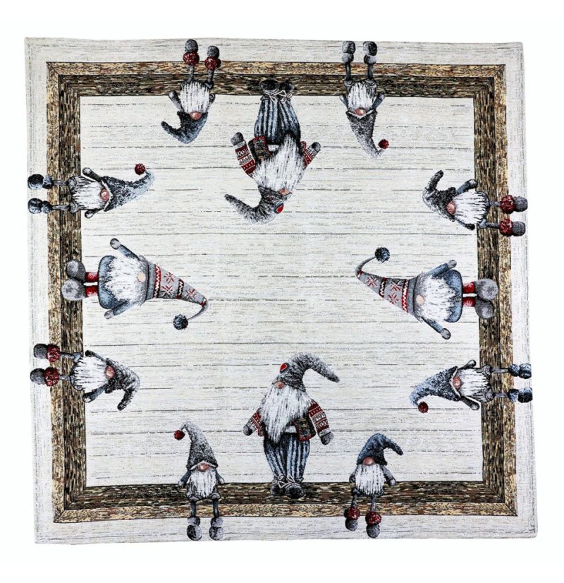 Vánoční gobelínový ubrus Šedí elfové