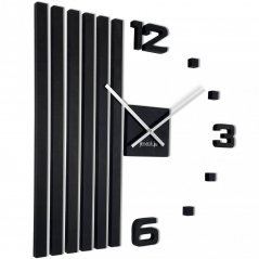 Luksuzna lesena stenska ura v črni barvi