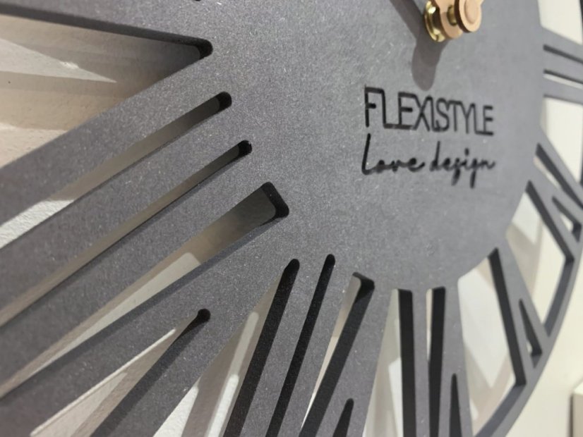 Schlichte anthrazitfarbene Wanduhr im Holzdesign 30 cm