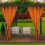 Draperie modernă portocalie, pentru pavilionul din grădină 155 x 220 cm