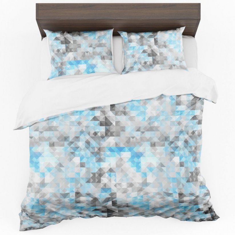 Moderná posteľná obliečka v sivo-modrej farbe