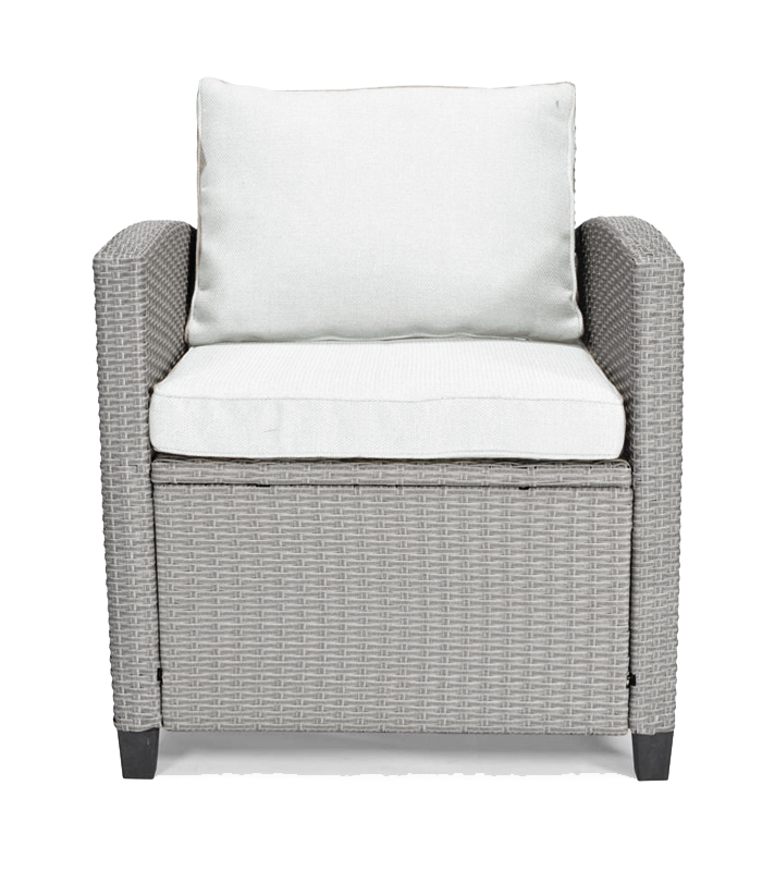 Štýlový ratanový záhradný nábytok v sivej farbe