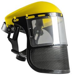 Ochranný štít na tvár pre krovinorez s nastaviteľným uhlom