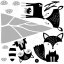 Krásná bílo černá nálepka na zeď zvířátka v lese