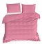Lenjerie de pat dublă roz, din satin de bumbac