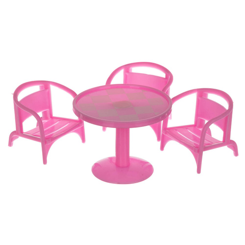 Háromszintes babaház erkéllyel - baba + 22 db bútor