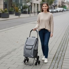 Zusammenklappbarer Einkaufswagen mit drei Rädern 33 l